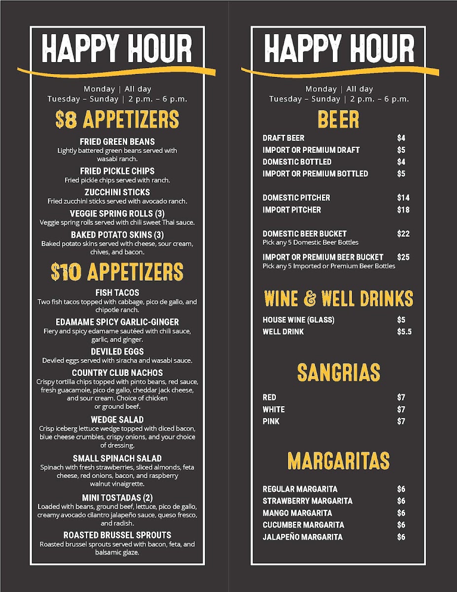 Menu Canyon Lake Golf & Country Club-2