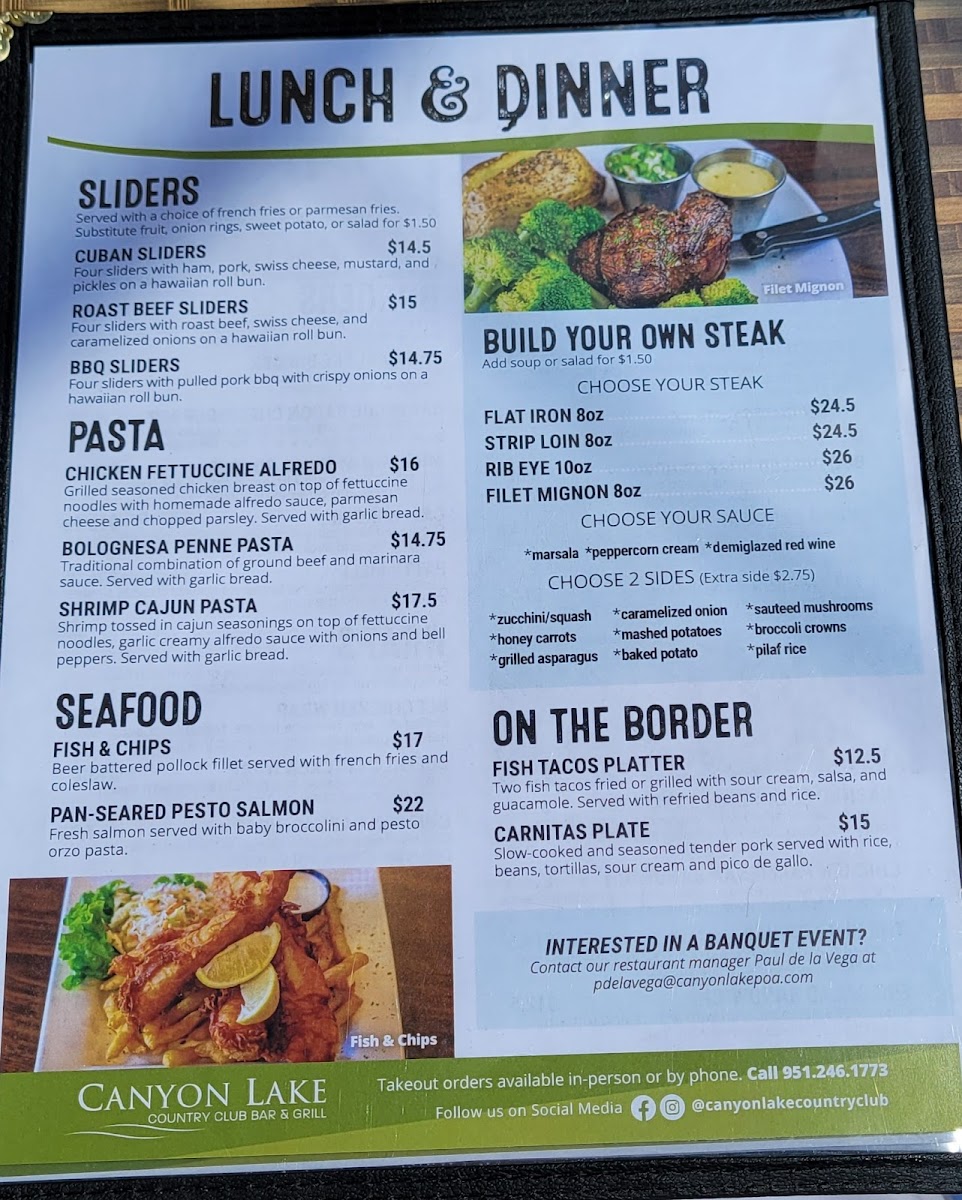 Menu Canyon Lake Golf & Country Club-8